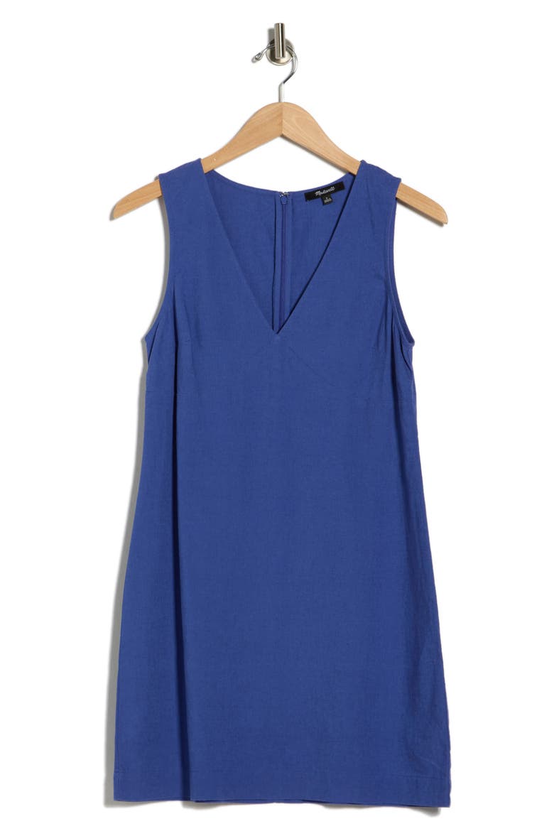 Marina Linen Blend Minidress, Alternate, color, BLUESTONE