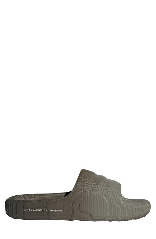 Adidas Originals Adidas Adilette Sport Slide Sandal In Silver/olive/off White