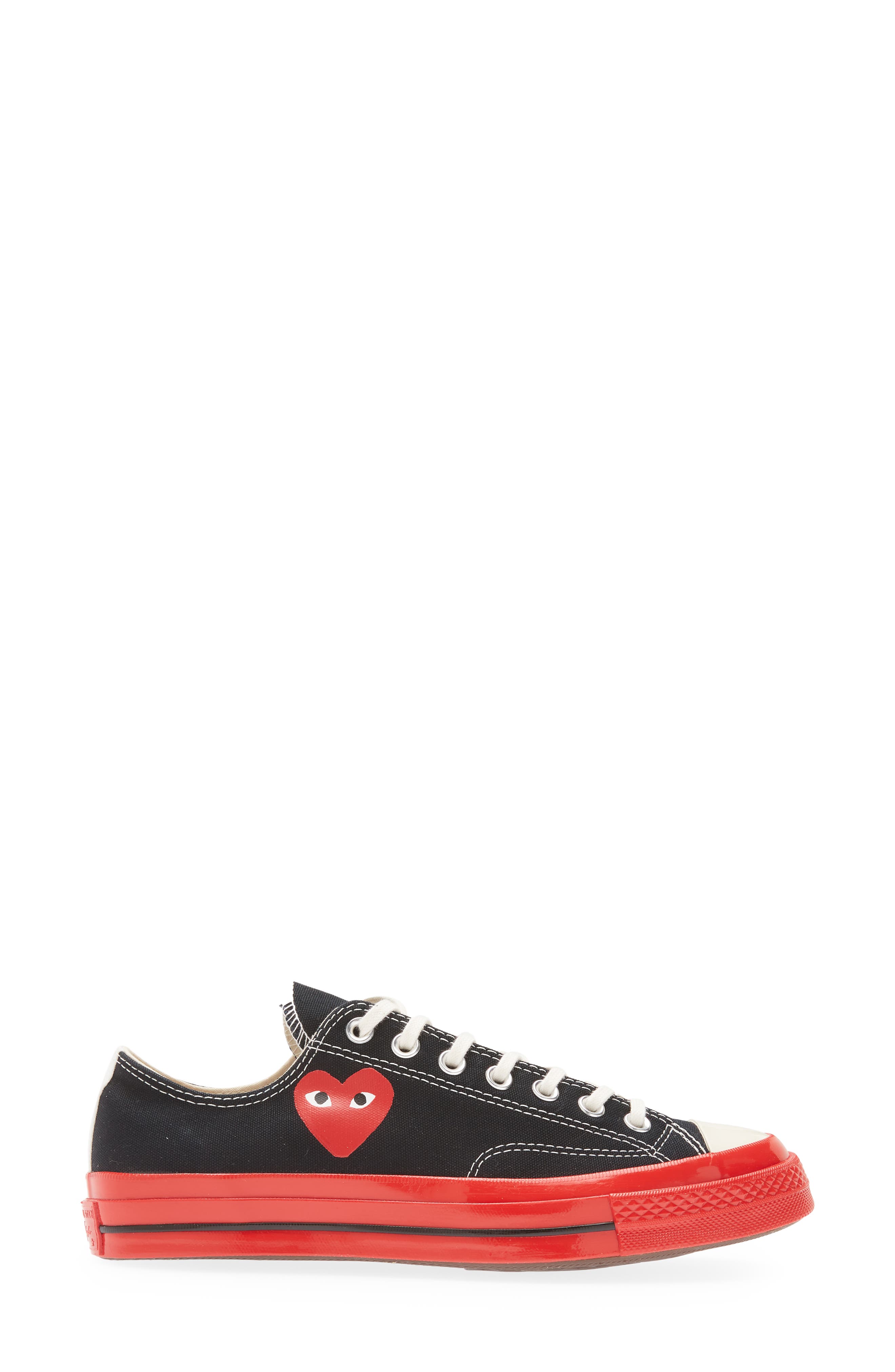 Comme des Garçons PLAY x Converse Chuck Taylor<sup>®</sup> Hidden Heart Red Sole Low Top Sneaker, Alternate, color, 
