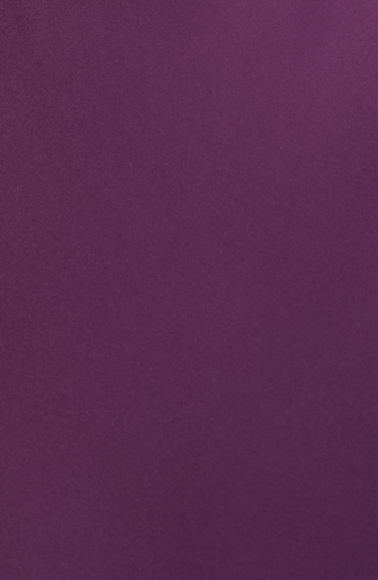 Princess Polly Fireproof Ruched Halter Satin Gown, Alternate, color, Plum