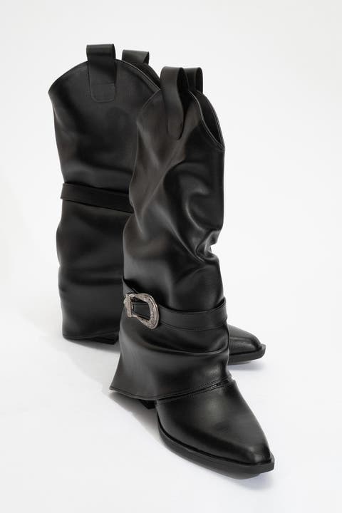 Okus Buckle Block Heel Boot