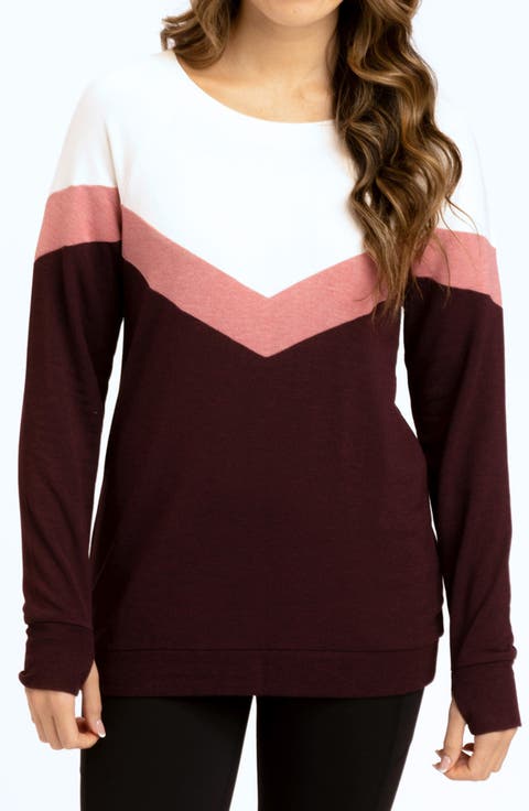 Chevron Stripe Feather Fleece Sweatshirt