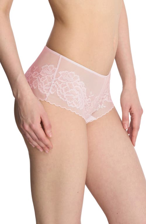 Natori Flora Lace Hipster Briefs In Perfect Pink