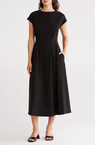 NORDSTROM RACK Pleated Waist Knit A-Line Dress