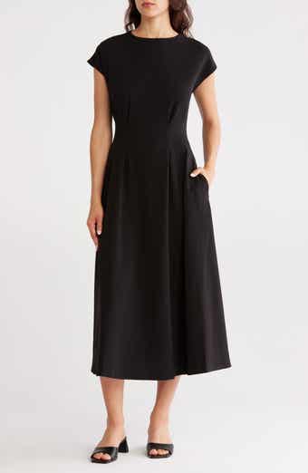 NORDSTROM RACK Pleated Waist Knit A-Line Dress