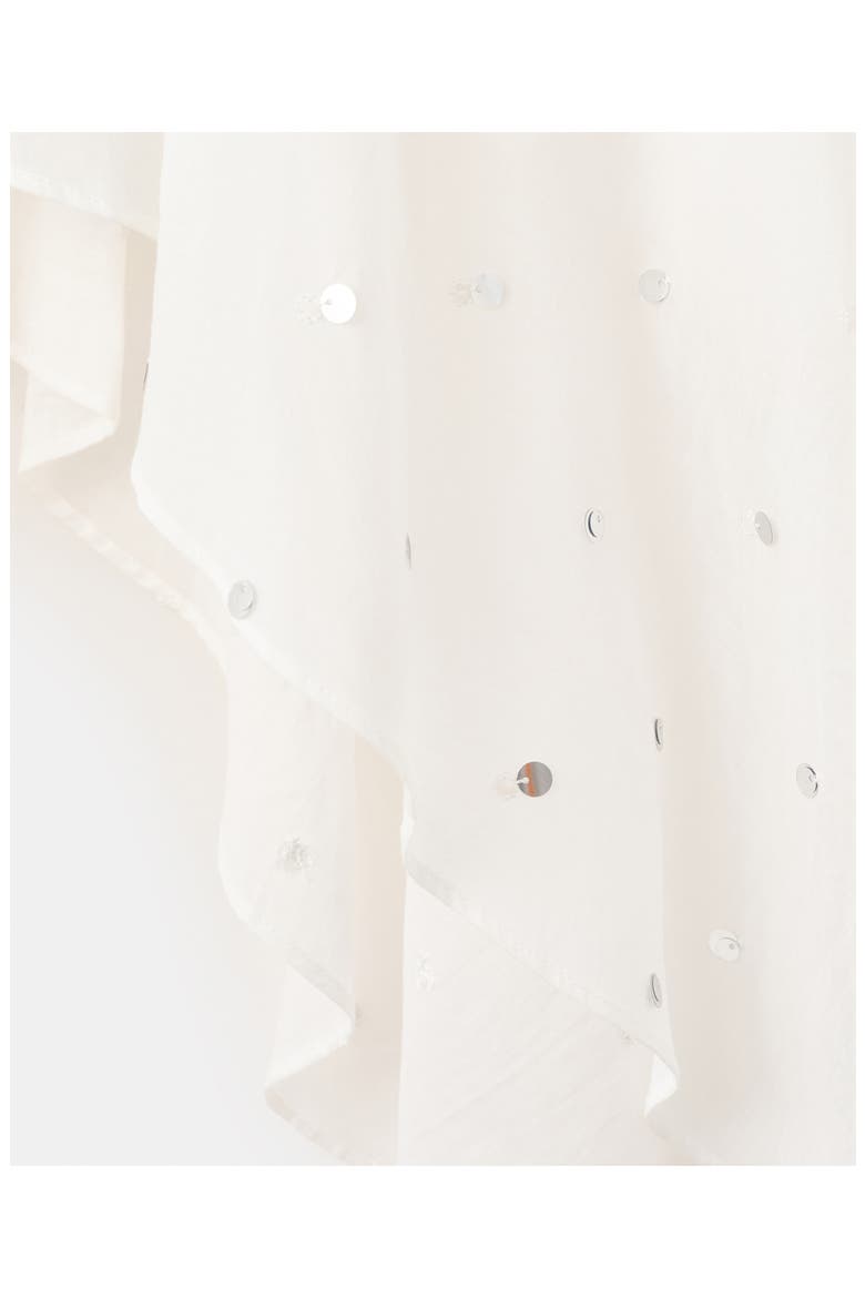 Sequin Asymmetric Skirt, Alternate, color, OFF WHITE