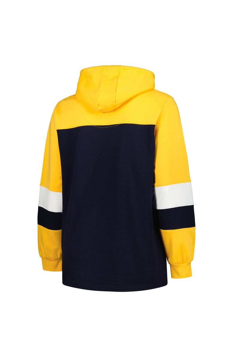 PROFILE Women's Navy Milwaukee Brewers Plus Size Colorblock Pullover Hoodie, Alternate, color, 