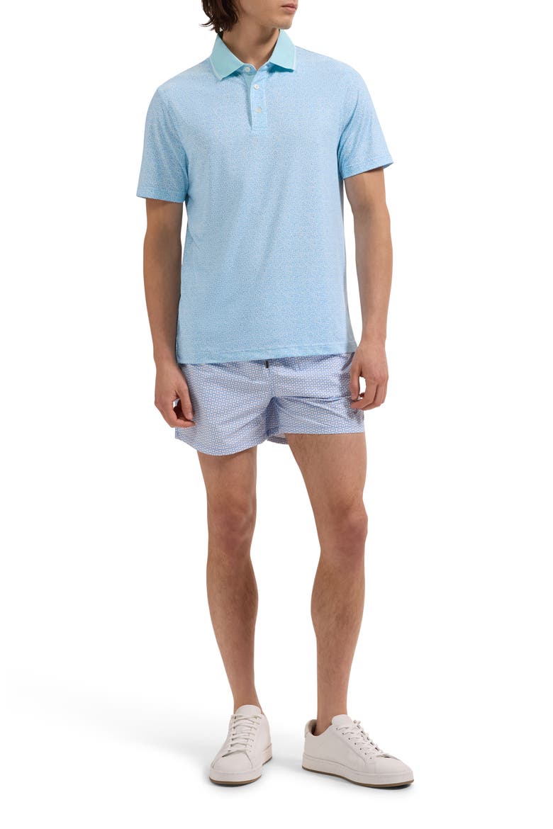 Performance Floral Polo, Alternate, color, AQUA