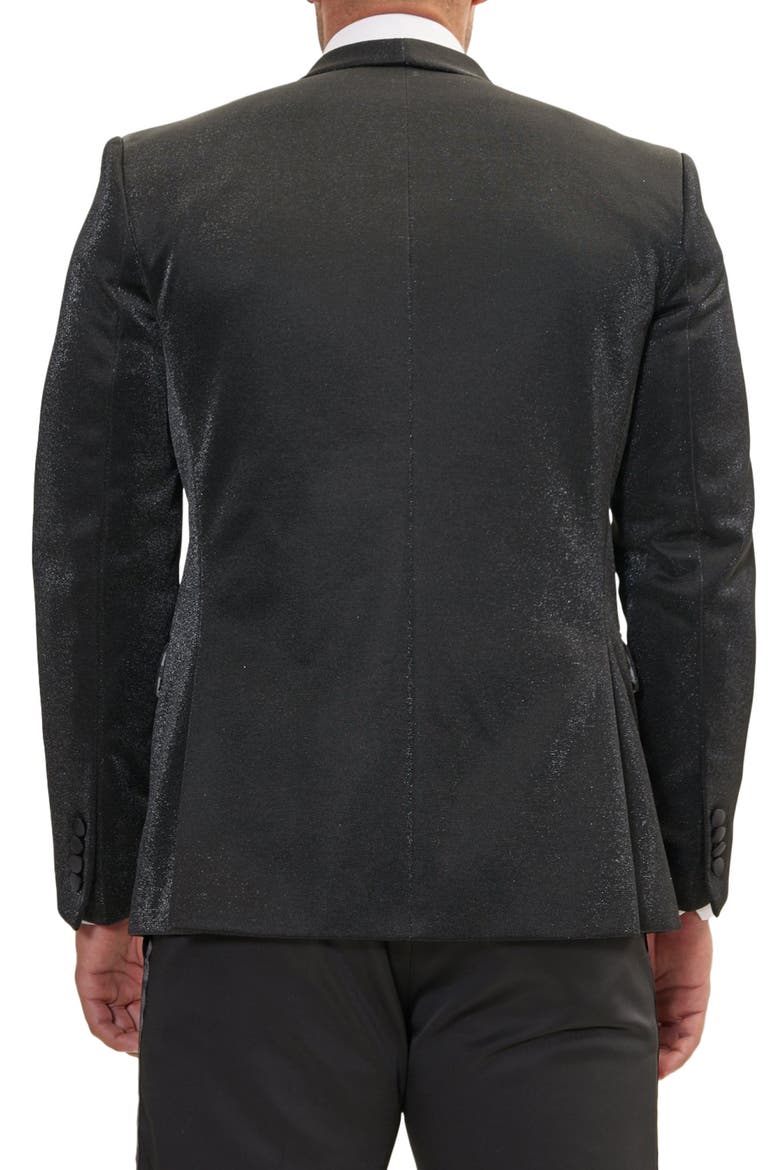 Metallic Sparkle Tuxedo Jacket, Alternate, color, BLACK