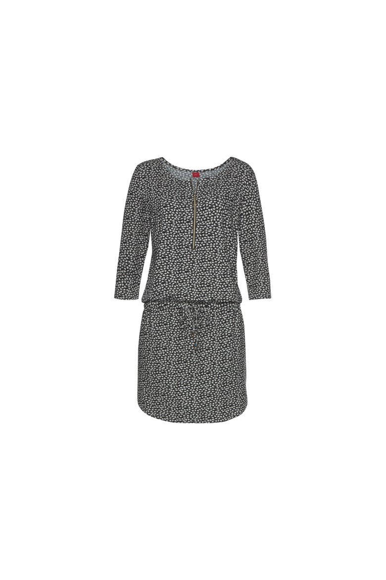 Zip Detail Dress, Alternate, color, Black Printed