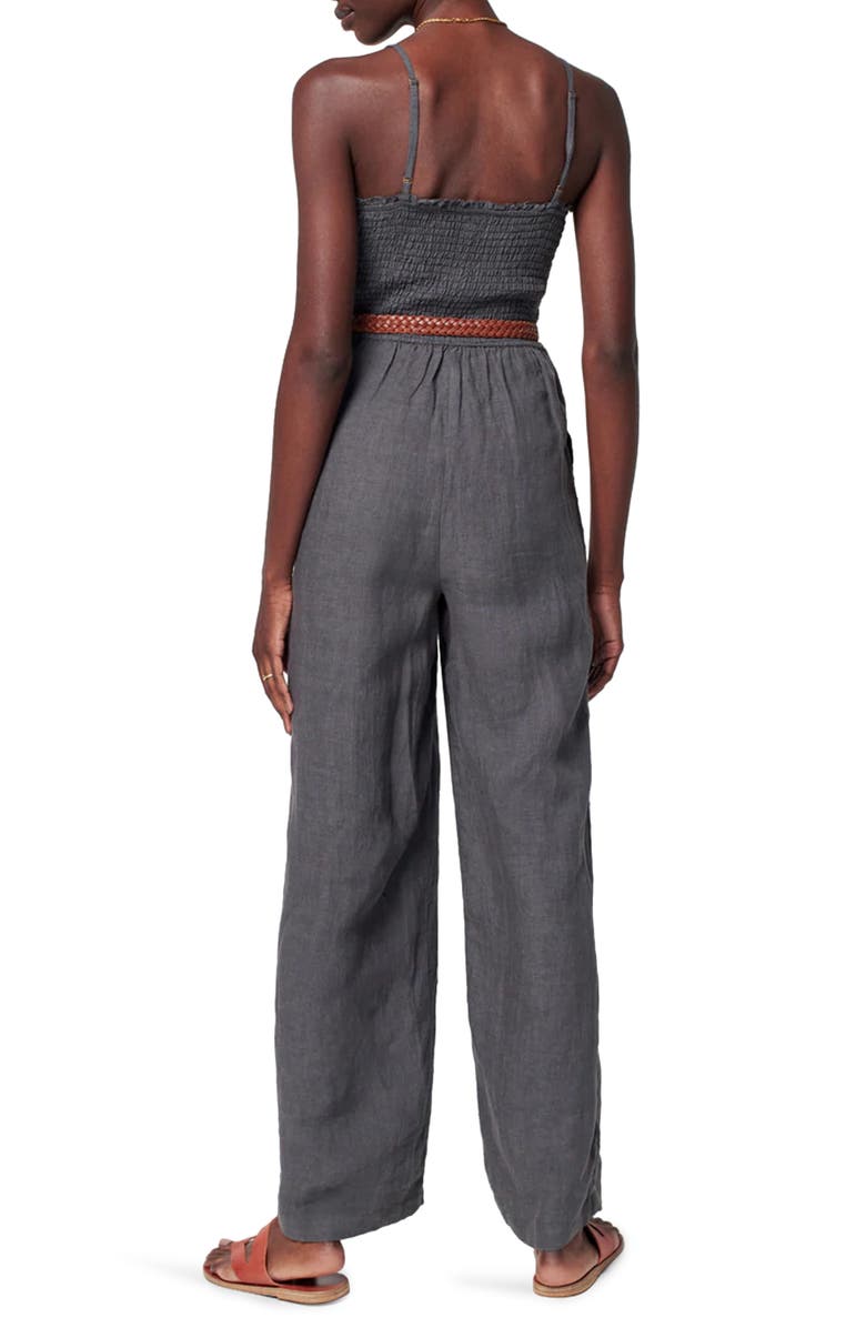 Faherty Mandy Smocked Linen Jumpsuit, Alternate, color, 