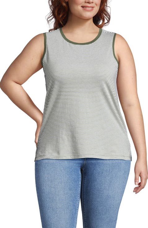 Plus Size Supima Cotton Crew Neck Tank