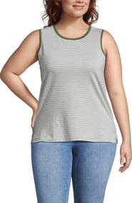 Lands' End Plus Size Supima Cotton Crew Neck Tank
