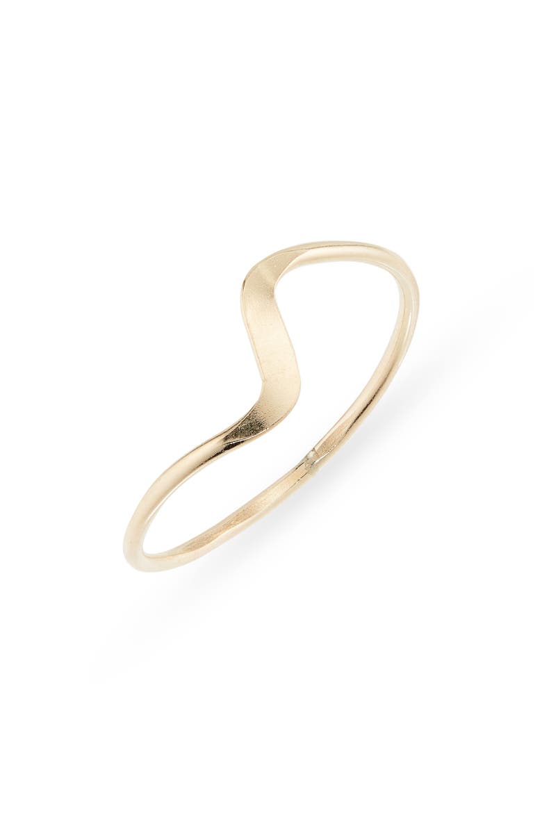Flat Wave Band Ring, Main, color, GOLD FILL
