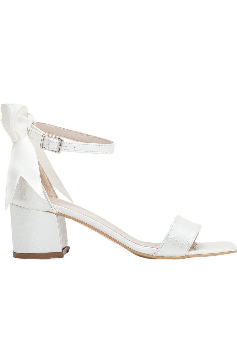 Forever & Always Shoes Rochelle Ivory Bridal Sandals with Ribbon, Main, color, Ivory