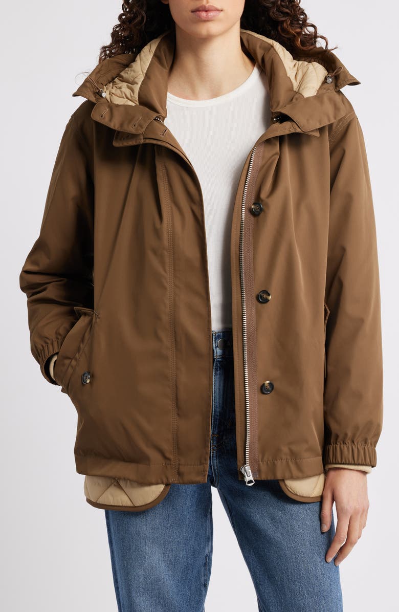 rag & bone Taki Convertible Jacket with Removable Hood, Main, color, Brown