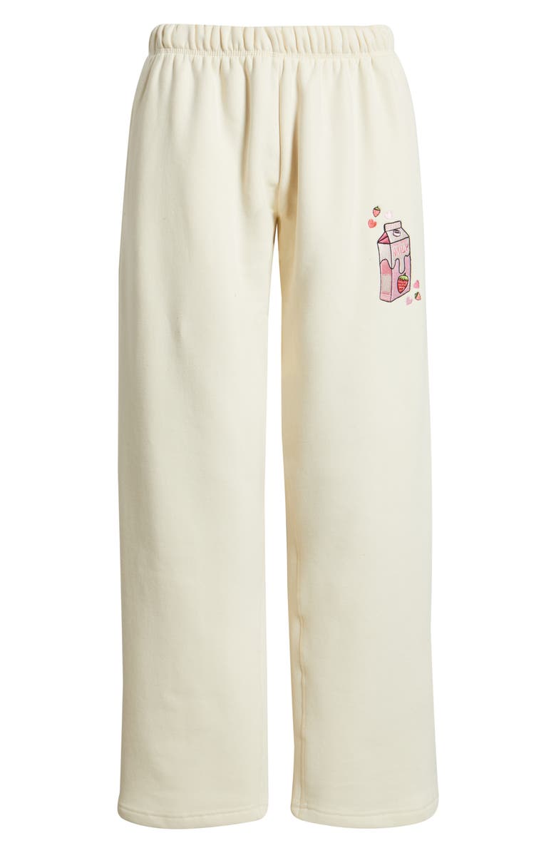 HAPPY CAMP3R You Can't Pour from an Empty Cup Embroidered Sweatpants, Alternate, color, Cream