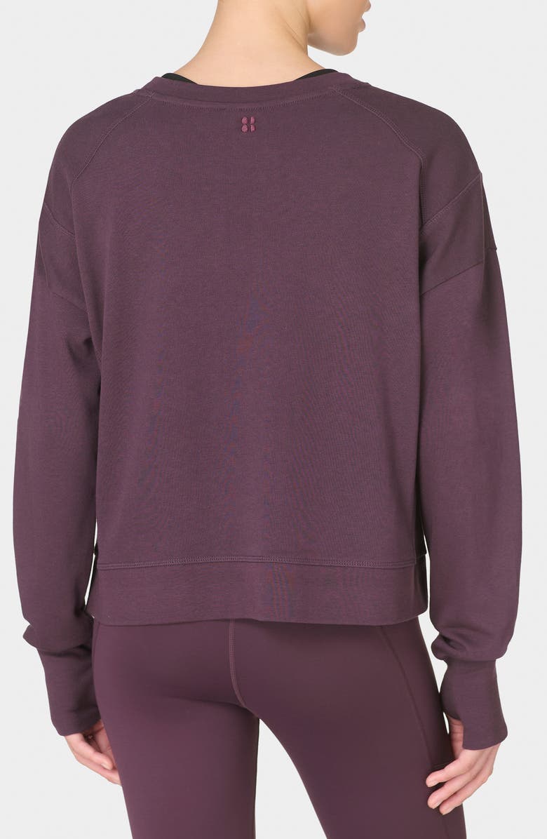 Sweaty Betty After Class Crop Sweatshirt, Alternate, color, Neptune Purple