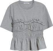 Cecilie Bahnsen Vilde Shirred Peplum T-Shirt