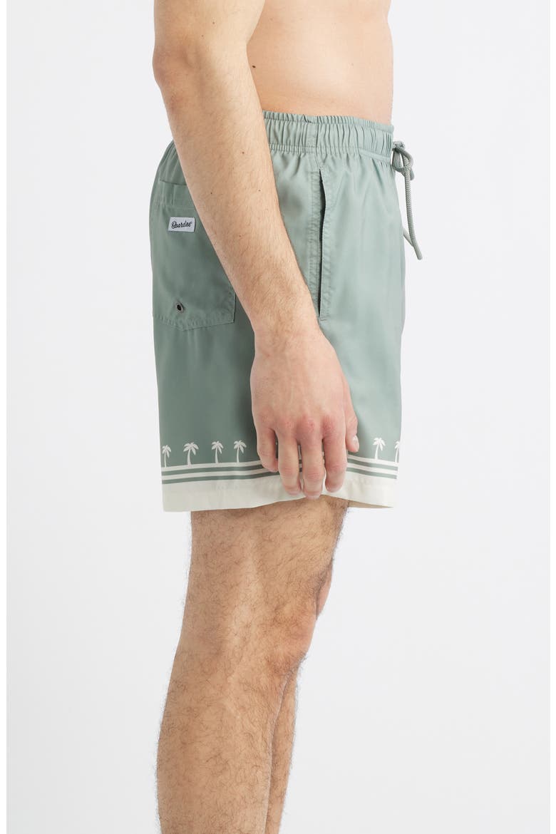 Palm Tree Print Swim Trunks, Alternate, color, OLIVE