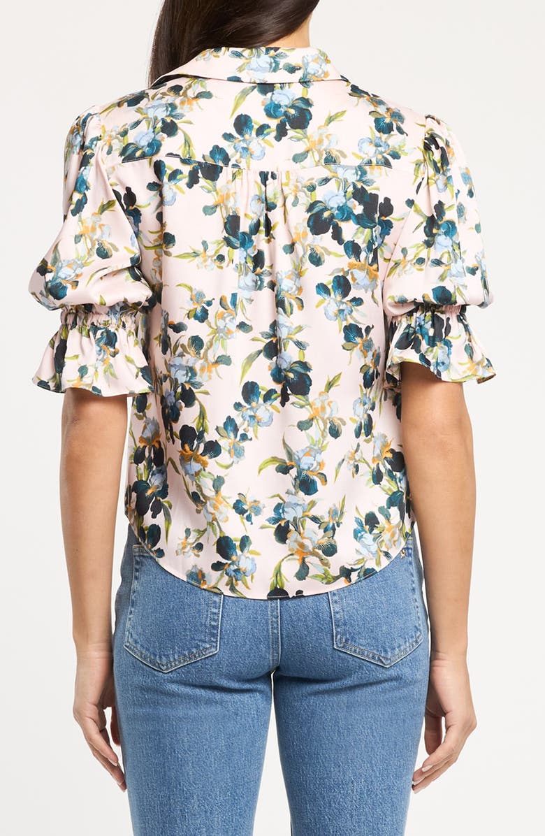 Cinq à Sept Trailing Iris Fiona Floral Button-Up Top, Alternate, color, Rosy Cloud Multi
