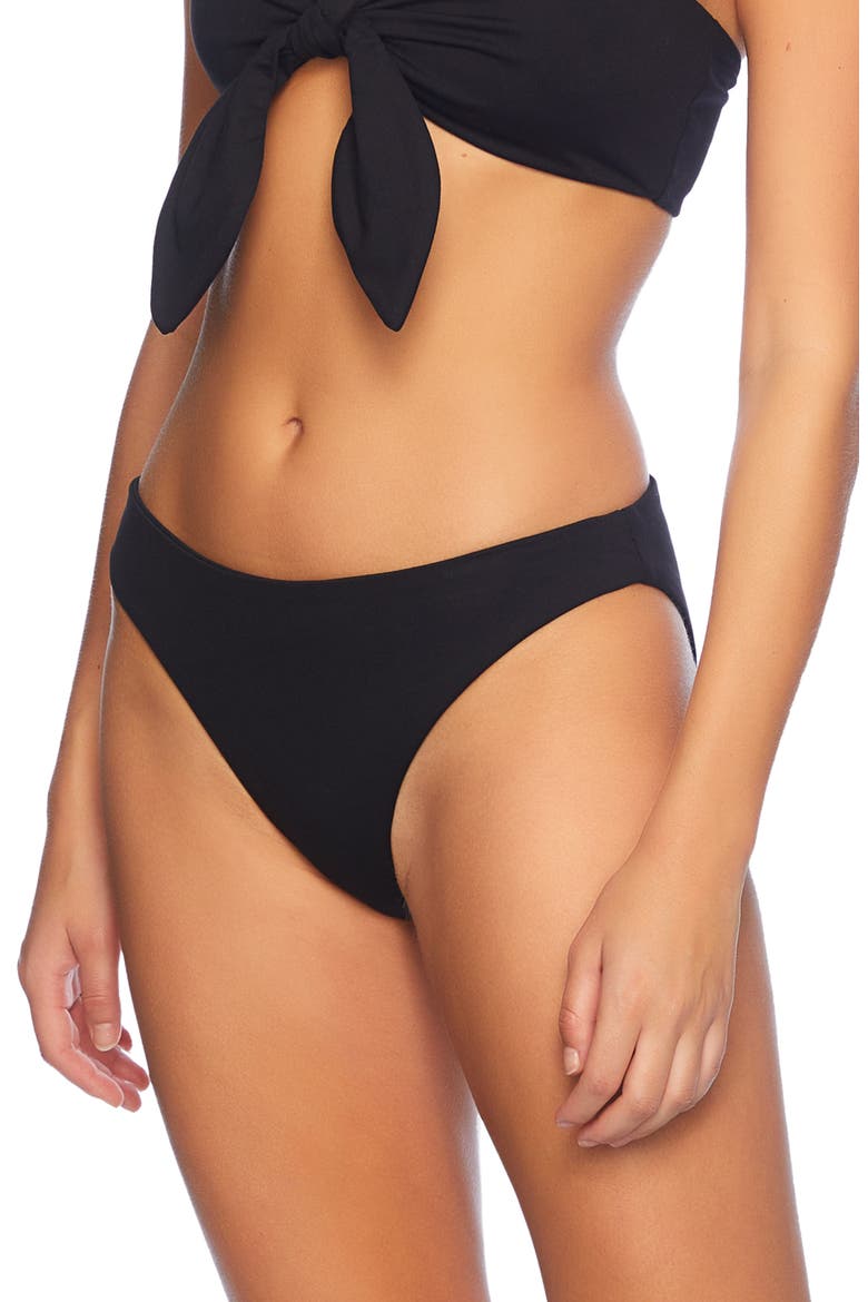 Solid Bikini Bottoms, Alternate, color, BLACK