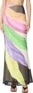 AFRM Tegan Feather Print Maxi Skirt