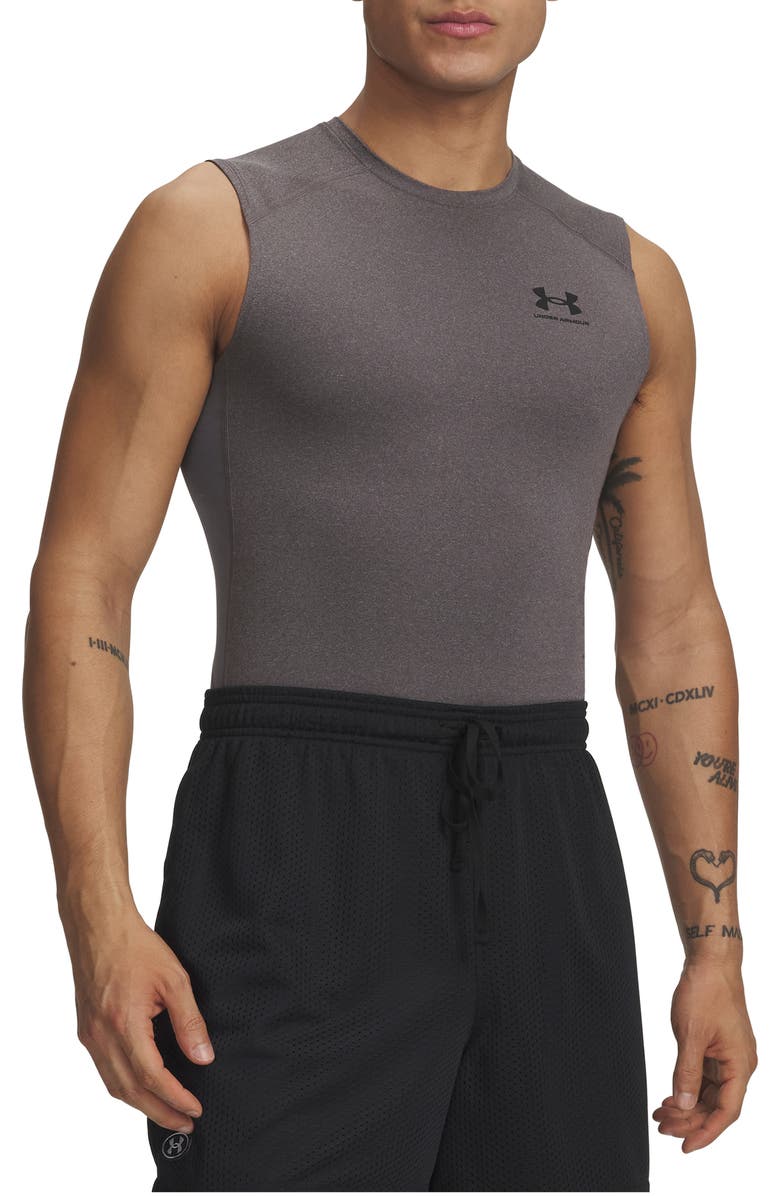 Under Armour HeatGear<sup>®</sup> Compression Tank, Main, color, Carbon Heather