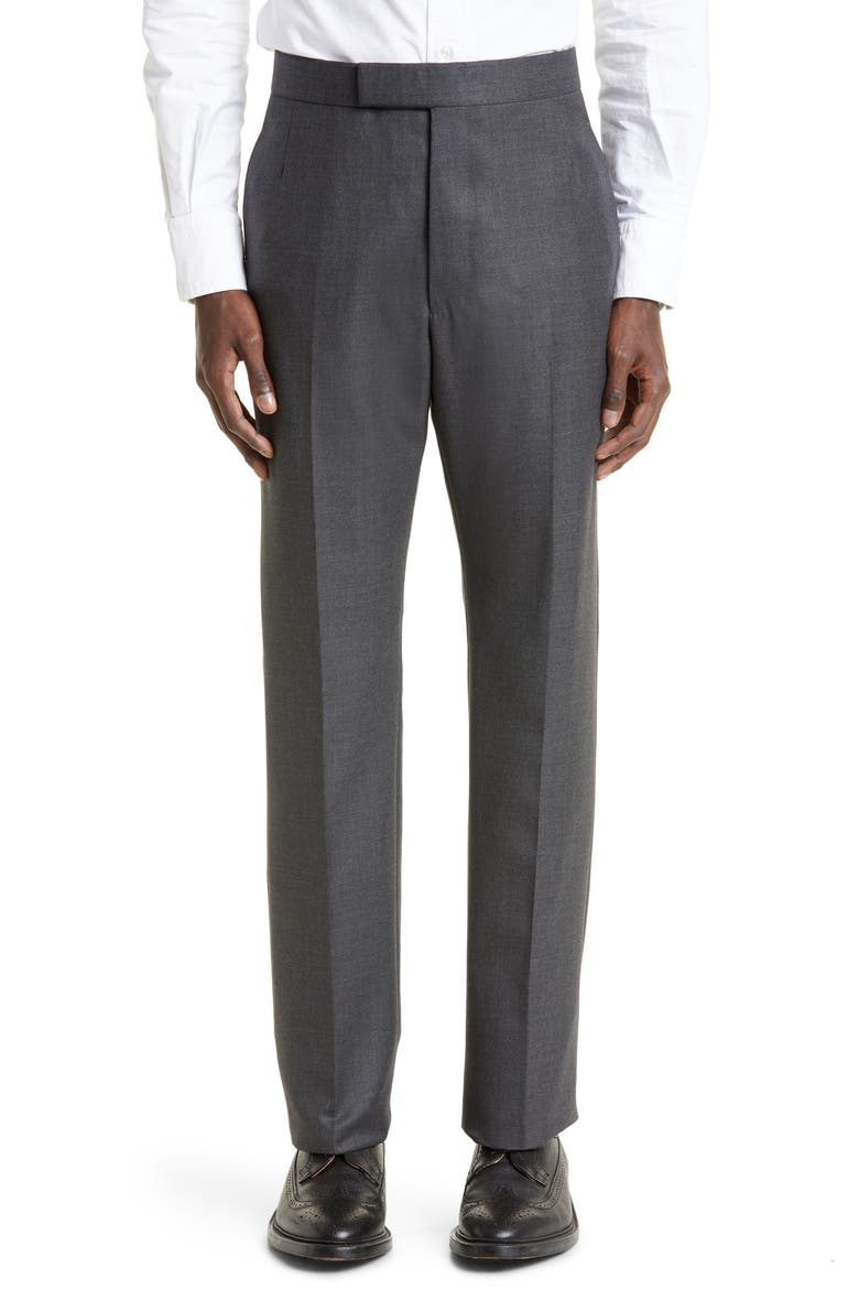 Classic Super 120s Wool Backstrap Pants, Main, color, DARK GREY