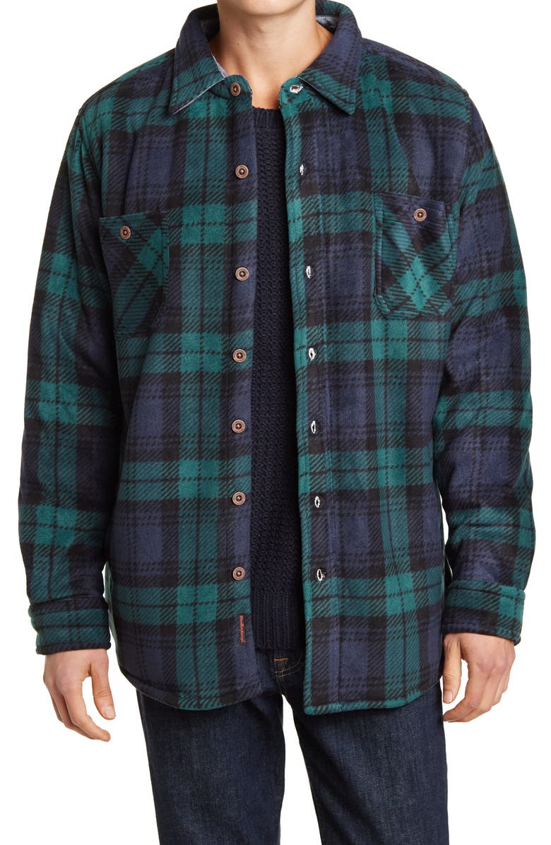 Weatherproof<sup>®</sup> weatherproof Plaid Print Polar Fleece Bonded Shacket, Main, color, 