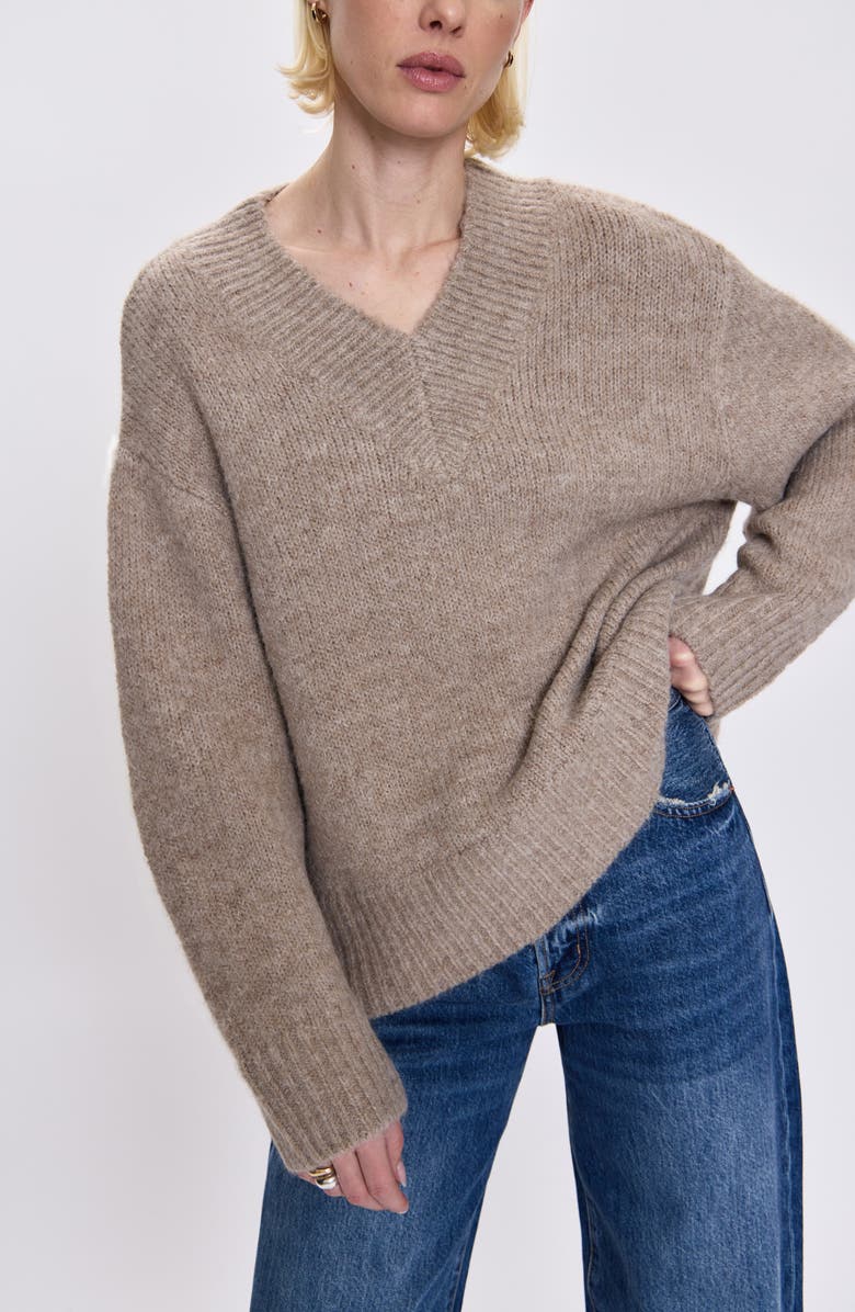 Pistola Talia V-Neck Sweater, Alternate, color, Taupe