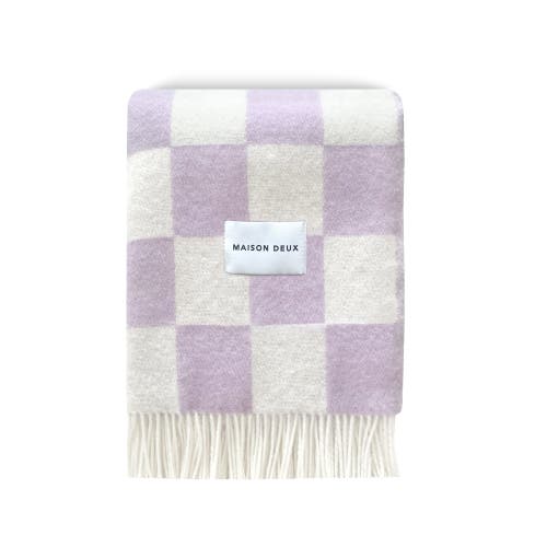 Maison Deux Checkerboard Blanket In Purple