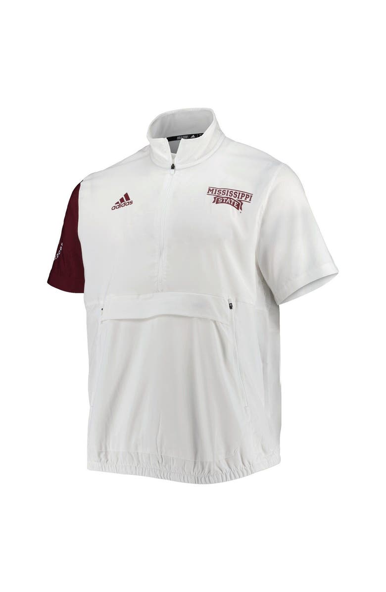 adidas Men's adidas White Mississippi State Bulldogs M STM AEROREADY Half-Zip Jacket, Alternate, color, White