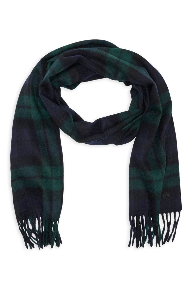 Wool & Cashmere Scarf, Main, color, BLACK-NAVY-GREEN