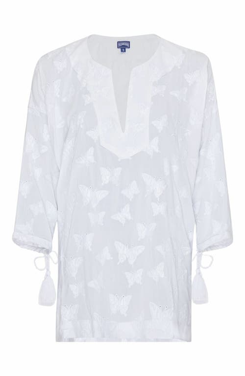 Vilebrequin Disco Butterflies Rayon Dress In Blanc