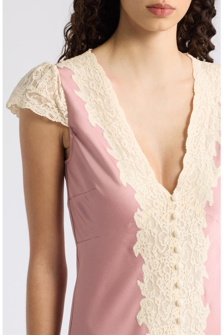 Para Lace Detail Maxi Dress, Alternate, color, FLUSHED NUDE