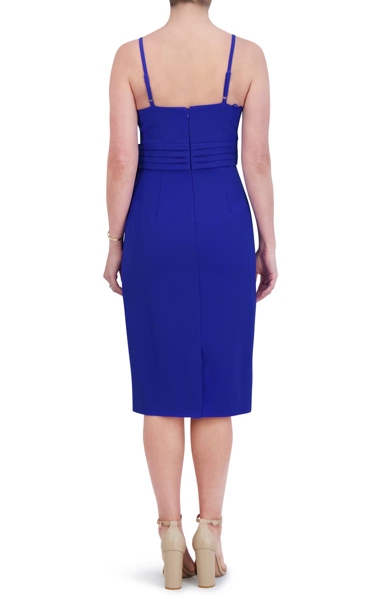 Eliza J Pleat Bow Sheath Cocktail Dress, Alternate, color, 