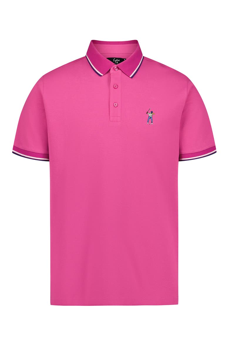 Tipped Piqué Polo, Main, color, FUCHSIA