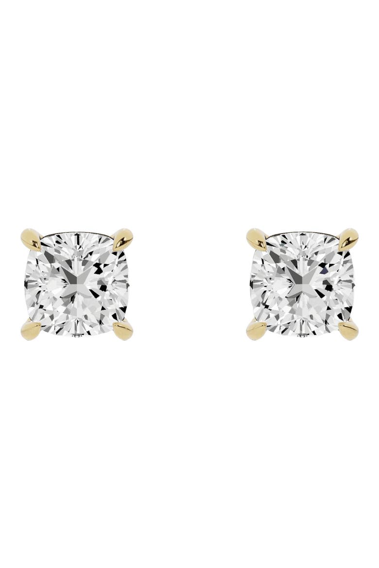 18K Gold Cushion Cut Lab Created Diamond Stud Earrings (Nordstrom Exclusive), Main, color, 18K YELLOW GOLD
