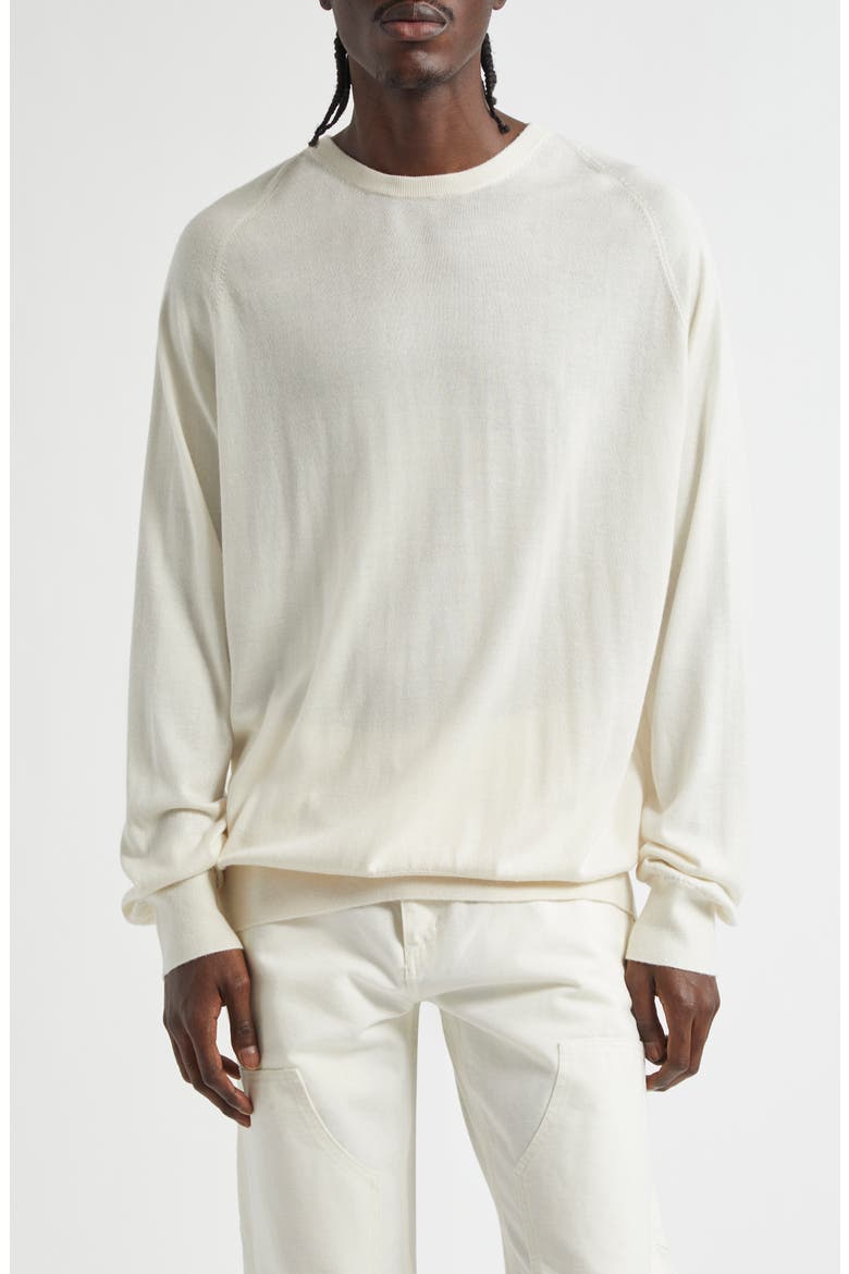 Silk & Cashmere Crewneck Sweater, Main, color, WHITE