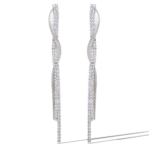 Silver Linear Drop Earrings