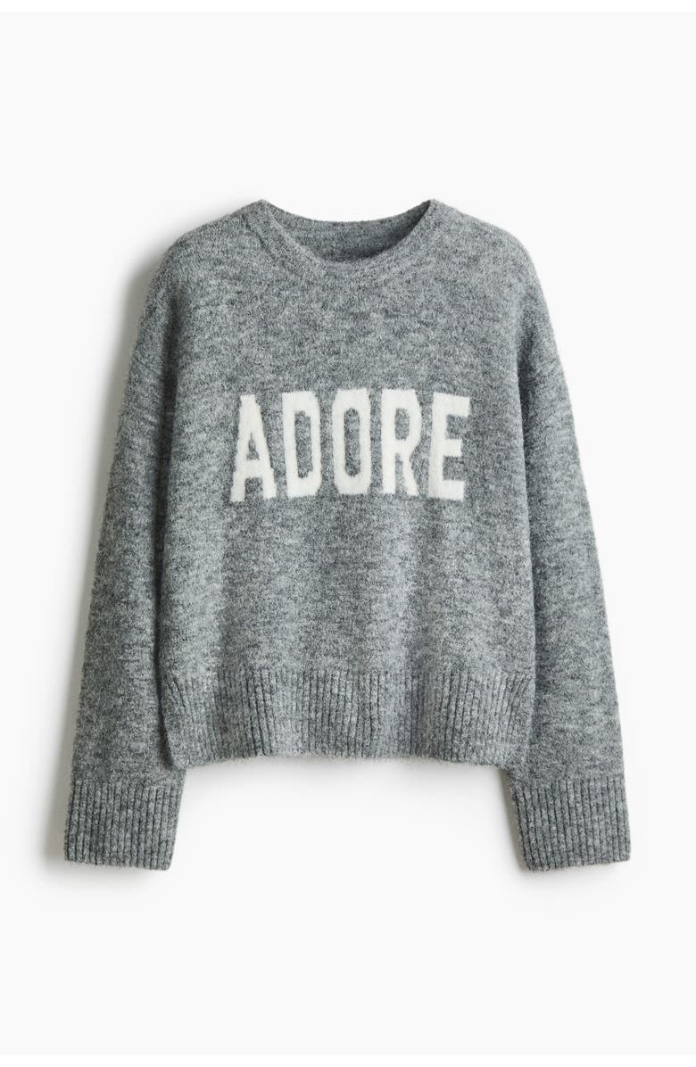 H&M Jacquard-motif Jumper, Main, color, Gray Melange/Adore