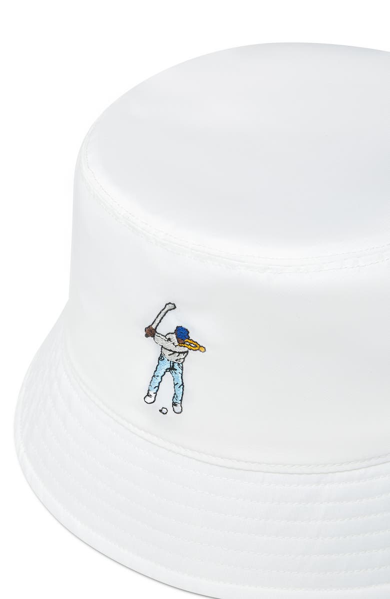 Eastside Golf Logo Embroidered Nylon Bucket Hat, Alternate, color, White
