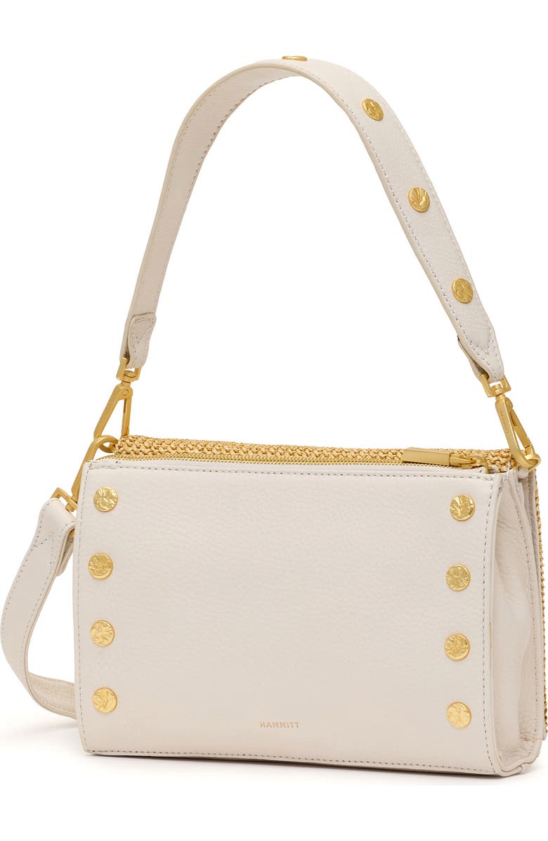 HAMMITT Small Montana Clutch, Alternate, color, Calla Lily White Raffia/ Gold