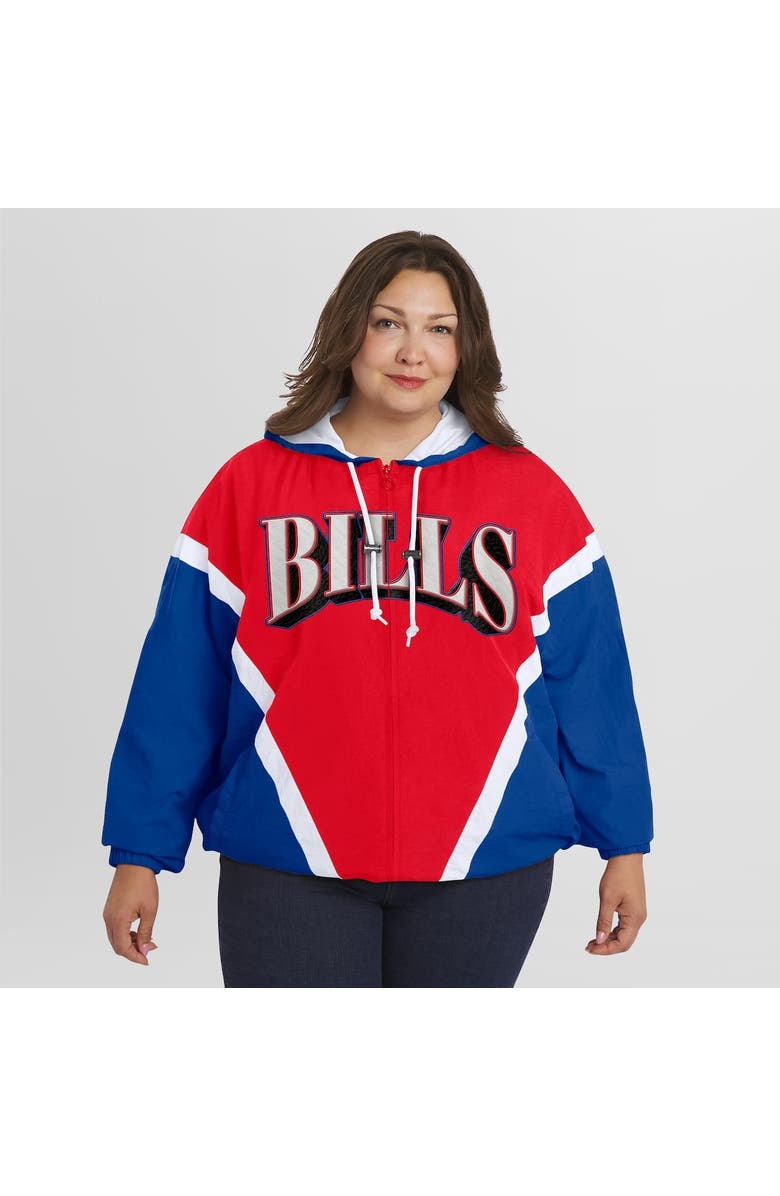 WEAR by Erin Andrews Women's WEAR by Erin Andrews Red/Royal Buffalo Bills Plus Size Retro Crinkle Full-Zip Windbreaker Jacket, Alternate, color, Red