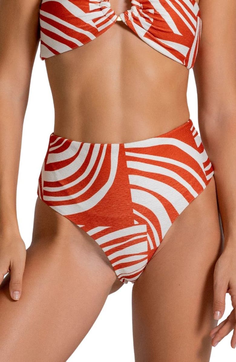 Cosita Linda High Waist Bikini Bottoms, Main, color, Chutney