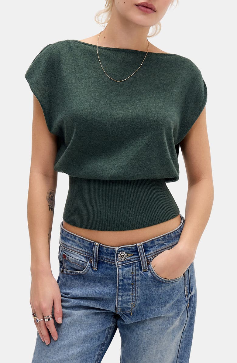 BDG Urban Outfitters Bailey Boat Neck Knit Crop Top, Main, color, Khaki