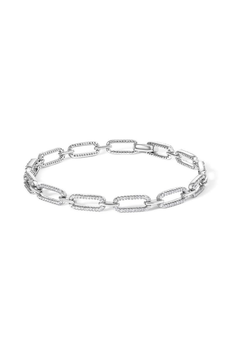 Haus of Brilliance 14K White Gold 1.00 Cttw Paperclip Link Bracelet, Main, color, White