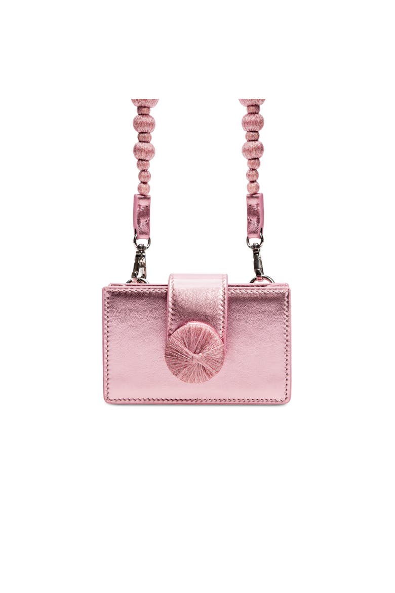 Alessa Metallic Pink Card Holder, Main, color, Metallic Pink