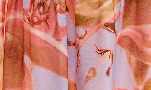 Socialite Abstract Floral Tiered Dress In Pink